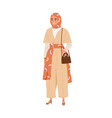 modern muslim woman in hijab and trendy fashion vector image vector image