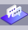 talk bubble speech icon on phone screeen custom vector image vector image