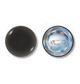 black pin button front and back side vector image vector image