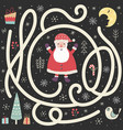 help santa claus find way to christmas vector image