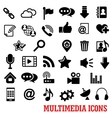 multimedia and web social media icons vector image