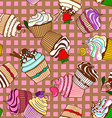 seamless pattern of cupcakes vector image