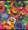 seamless pattern with plants leaves vector image