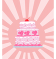 triple tiered pink wedding cake vector image vector image