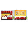 interior scene of modern fast food restaurant vector image