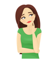 sad woman thinking vector image
