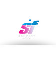 sf s f alphabet letter combination pink blue bold vector image
