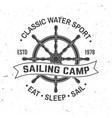 yacht club badge concept for shirt print vector image