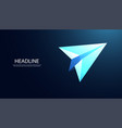 abstract paper airplane on blue background modern vector image