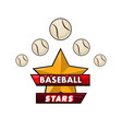 baseball stars logotype design with small balls vector image vector image