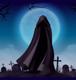 ghost on cemetery composition vector image vector image