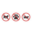 no pets allowed icons domestic animals walking vector image vector image