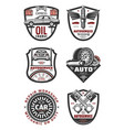 car repair shop and auto service vintage badges vector image