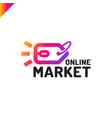 e store logo concept mouse click and shop tag vector image