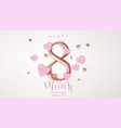 elegant 8 march banner with golden 3d number vector image vector image