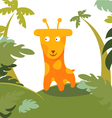 giraffe in forest vector image vector image