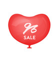red balloon in shape a heart vector image