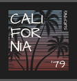 surfing california tee print with palm trees vector image vector image