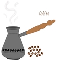 turkish fishborn coffee pot prepared vector image