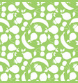 fruit shapes seamless repeat white green vector image