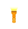 pocket flashlight with yellow beam isolated vector image