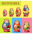 set of matryoshka russian folk toy vector image