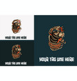 artwork design of head wolf and snake vector image vector image