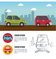 colorful ehicles infographic vector image