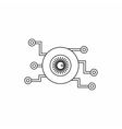 cyber eye symbol icon outline style vector image