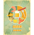 grunge design beer menu vector image