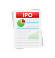 ipo initial public offering concept in flat style vector image