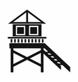 wooden stilt house icon simple style vector image