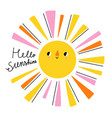 hello sunshine lettering cartoon vector image vector image