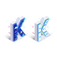 letters k with social networks elements vector image vector image