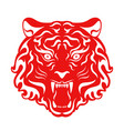 tiger roaring head stylized vector image