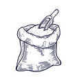 hand drawn sack with whole flour or sugar vector image