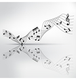 musical chord and reflection on shadow background vector image vector image