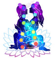 couple practicing tantra yoga and symbolic vector image vector image