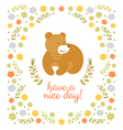 cute little bear summer vector image vector image