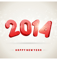 happy new year 2014 3d message vector image