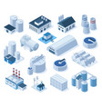 isometric industrial factory buildings warehouse vector image