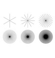 vintage sunburst collection black and white sun vector image vector image