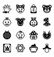 baby icon set vector image