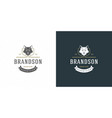 fox head logo emblem vector image