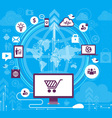 infographic concept of global computer network vector image