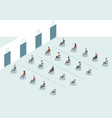 people queuing while waiting vaccination vector image vector image
