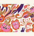 seamless pattern with poisonous cat-plants vector image