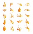 set of graphic design elements - fire floral vector image
