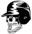 skull in baseball helmet vector image vector image