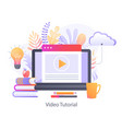 video tutorial for online education vector image